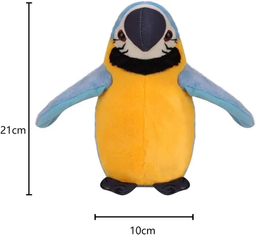 Vista 5 de Loro parlante de guacamayo repite lo que dices, juguete de peluche de disco electrónico, animado pájaro agitado, alas que hablan, loro