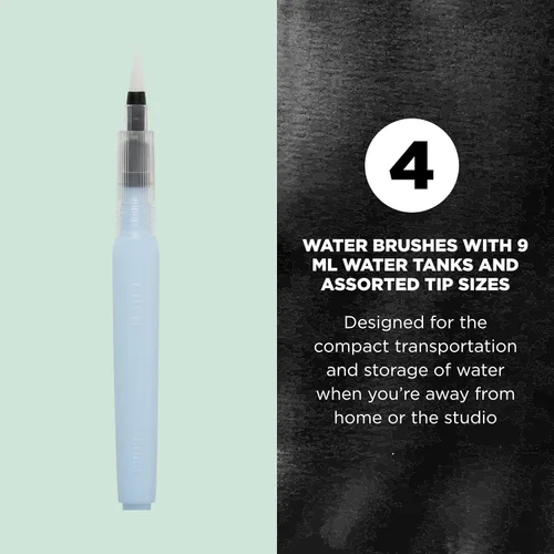 Vista 2 de Sakura Cepillo de agua Koi - Cepillo para acuarela - Depósito de 0.3 fl oz - 4 puntas de pincel surtidos