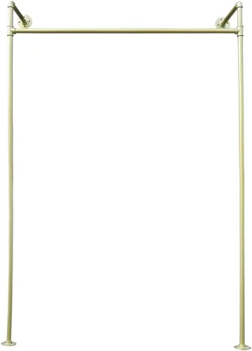 Vista 9 de DYRABREST Perchero de pared moderno de metal dorado para almacenamiento de ropa, soporte de exhibición de ropa comercial, perchero portátil