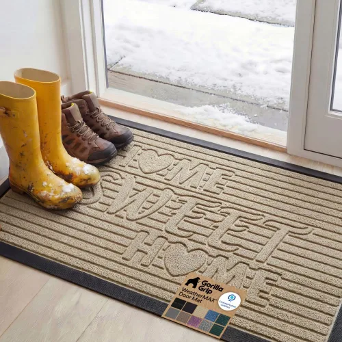 Vista 34 de Gorilla Grip - Tapete WeatherMax todo terreno 100% impermeable, caucho natural, resistente a manchas y decoloración, interior y exterior, fácil