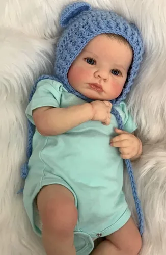 Vista 10 de Angelbaby Muñeca de Bebé Reborn Afroamericano Realista Niño Negro, 20 pulgadas de Vida Real Silicona Suave con Peso Sonrisa Muñeca de Bebé Recién
