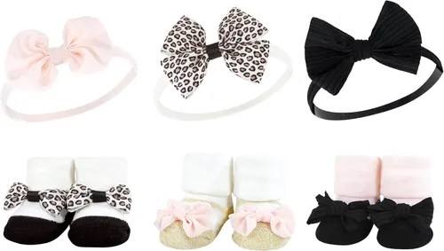 Vista 6 de Hudson Baby Conjunto de regalo de diadema y calcetines para niña Puntos rosados