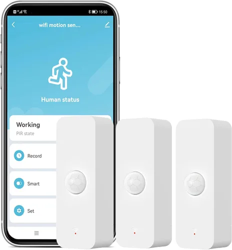 Vista 9 de Sensor de movimiento PIR inteligente: detector de movimiento WiFi con alertas de notificación de aplicaciones, sensor de contacto inalámbrico