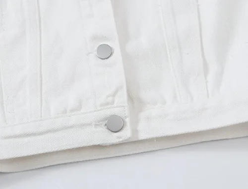 Vista 5 de CHARTOU Chaleco de mezclilla deshilachado sin mangas con botones y cuello de solapa para mujer
