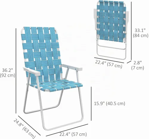 Vista 3 de Outsunny Juego de 2 sillas plegables para patio, sillas clásicas