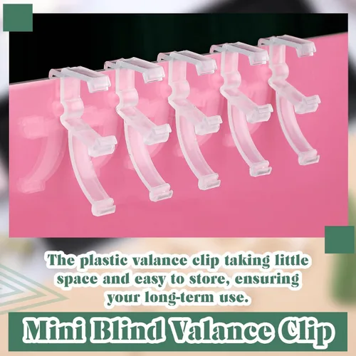 Vista 6 de Blulu 12 clips de cenefa transparentes de 2 pulgadas para ventana oculta, mini clips para persianas horizontales de madera o madera sintética