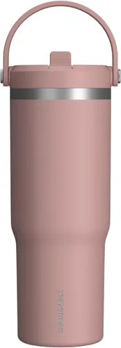 Vista 7 de Hydrapeak Nomad - Vaso de 32 onzas con asa y tapa con popote, a prueba de fugas, doble aislamiento, vaso de acero inoxidable de 32 onzas (almendra)