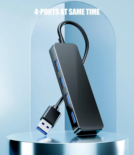 Vista 3 de PANPEO Hub USB 3.0 de 4 puertos 5Gbps para PC portátil Xbox 4-port USB 3.0 hub, 5Gbps transfer, Plug and play, For laptop/PC/Xbox/PS4, Backward