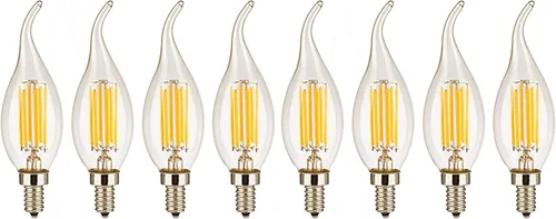 Vista 9 de Bombilla LED regulable de 4 W (paquete de 4) – Base E14 Bombilla de candelabro antiguo equivalente a 40 W, blanco cálido 2700 K, punta doblada
