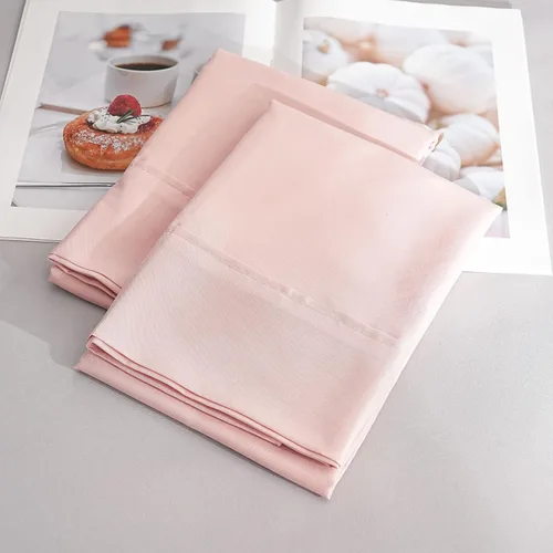 Vista 6 de Juego de 2 fundas de almohada tamaño Queen, color rosa, cierre de sobre, fácil ajuste para todas las estaciones, material suave y transpirable