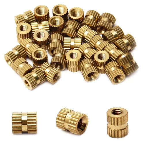 Vista 92 de Tuercas moleteadas de rosca hembra M2x3mm OD Tuercas de inserción roscadas de latón Tuercas de incrustación hidráulicas soldadas juntas Kit surtido