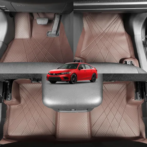 Vista 12 de EKR Alfombrillas personalizadas para Honda Civic Sedan 2016-2021, alfombrilla delantera y de segunda fila para automóvil Civic 2016 2017 2018 2019