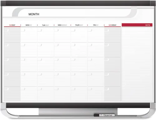 Vista 5 de Quartet Prestige 2. Pizarra magnética de calendario mensual, superficie borrable. 3 x 2