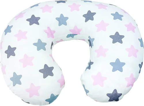 Vista 23 de LAT - Almohada de lactancia para lactancia materna, funda extraíble 100% algodón, almohadas ergonómicas para lactancia materna para mamá y bebé