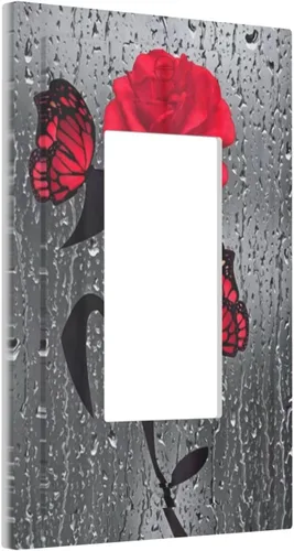Vista 113 de Bear Moose Lodge Woodland - Placa de interruptor de luz dúplex individual de 1 banda, cubierta de salida decorativa de pared, placa frontal