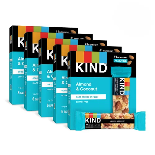 Vista 14 de KIND - Barras de nueces, chocolate oscuro, almendras y coco, de 1.4 onzas, libres de gluten, con bajo índice glucémico, 0.11 onzas de proteína, 60