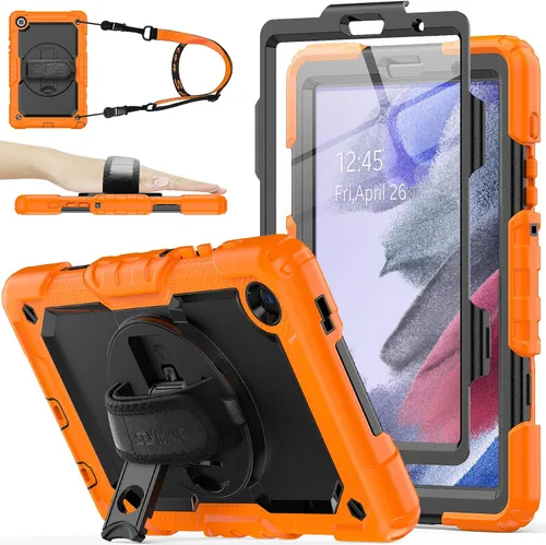 Vista 10 de Funda para Samsung Galaxy Tab A7 Lite 2021 8.7'' SM-T220/T225/T227 con Protector de Pantalla Soporte para Lápiz [Correa de Mano Giratoria 360]
