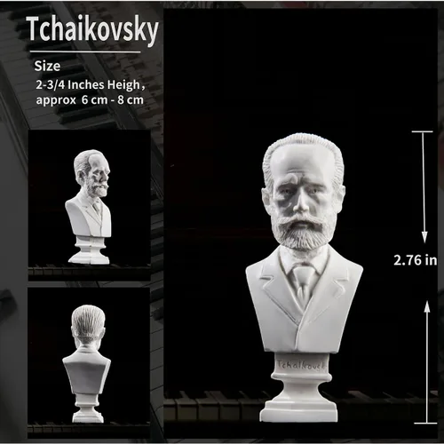 Vista 8 de Music Composers - Juego de 10 figuras de resina de escultura de artista famoso barroco a romántico, figuras coleccionables, réplica de estatua