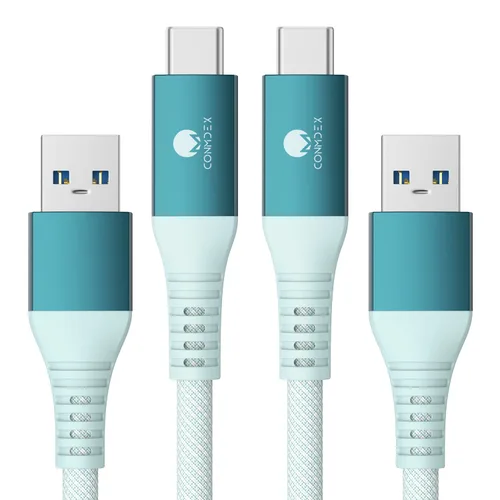Vista 16 de CONMDEX - Cable USB C de 30 cm, [2 unidades], USB 3.1 Gen 2, transferencia de datos de 10 Gbps, cable trenzado tipo C, carga rápida USB a USB C