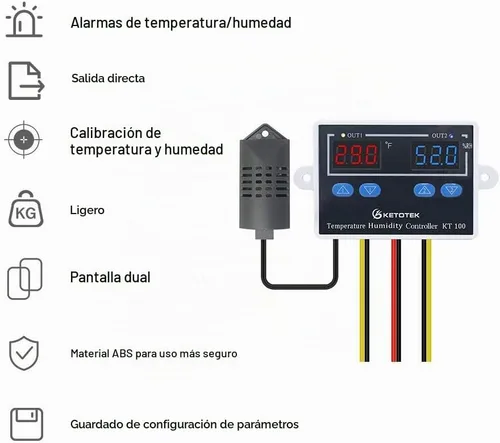 Vista 3 de Control del humidistato del termóstato del regulador 120V de la temperatura