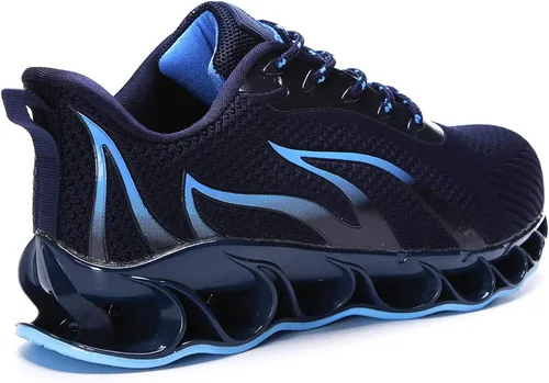 Vista 6 de DREAM HORSE Zapatos de trabajo indestructibles con punta de acero para hombres, zapatos de seguridad de malla ligera, zapatos de construcción