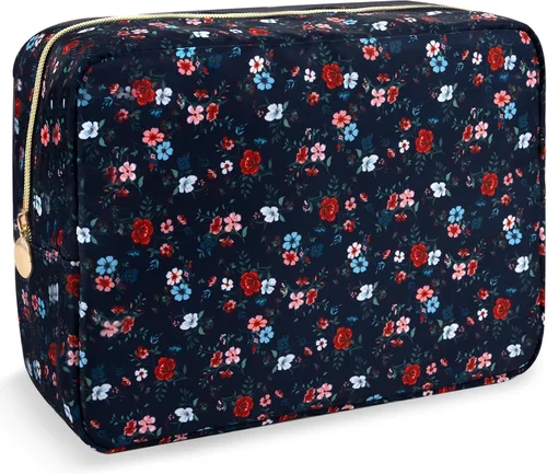 Vista 54 de izuzta Nylon Lager Pequeño Slim Mini Maquillaje Bolsa Organizador, Beige, Viajes