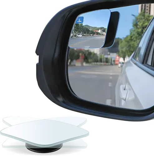 Vista 9 de LivTee Espejos de punto ciego, espejos retrovisores convexos de vidrio HD en forma de manzana, sin marco, gran angular ajustable para espejo