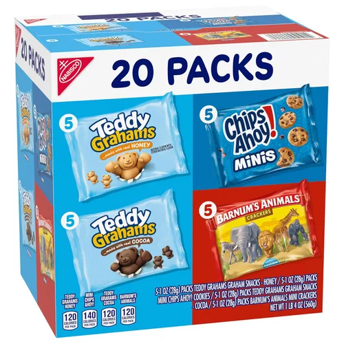 Vista 12 de Nabisco formas divertidas. Cookies & Crackers Galletas dulces y saladas Paquete variado, 20 Uunidades - Pack Paquete de 3