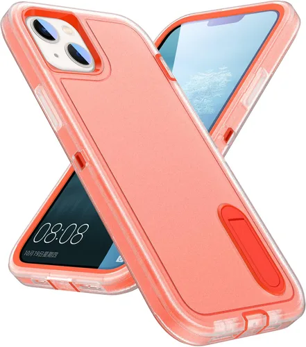 Vista 11 de IDweel Funda para iPhone 15 con soporte, protección resistente a los golpes, antiarañazos, delgada, ligera, protectora resistente, funda rígida