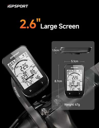 Vista 2 de iGPSPORT BSC100S Computadora GPS para Bicicleta Inalámbrica, Pantalla LCD de 2.6'' 40H Recargable Impermeable Computadora de Ciclismo Bluetooth ANT+