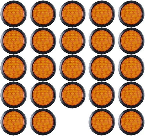Vista 50 de Kit de tapones de cableado con cubierta de hule para luz trasera LED redonda de 4", 12 ledes, para RV, camioneta