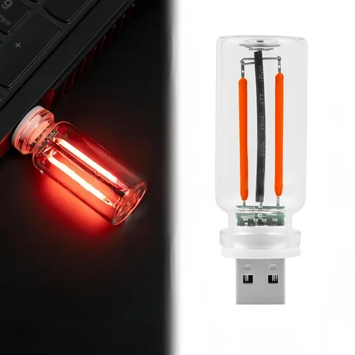 Vista 20 de Luz nocturna USB innovadora: nueva luz de ambiente táctil para cama y coche, botella de vidrio de cerámica LED – Perfecta para decoración mini Azul