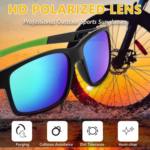 Vista 18 de FEISEDY Gafas de sol polarizadas para hombres y mujeres, para conducir, ciclismo, correr, golf, deportes, gafas ligeras, TR90, marco B2915