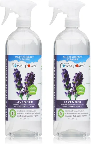 Vista 6 de Natural Flower Power - Limpiador multiusos, espray de limpieza multisuperficie, aerosol de encimera, no tóxico, sin humos agresivos ni productos