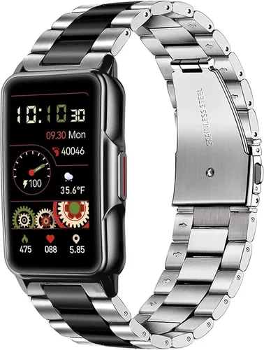 Vista 9 de Lamshaw Compatible con correas de reloj inteligente Mindrose, correa de repuesto de metal de acero inoxidable de 0.71 pulgadas compatible con reloj