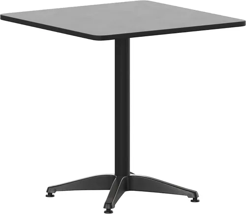 Vista 10 de Flash Furniture TLH-ALUM-28SQ-017BK4-GG Lila - Juego de mesa cuadrada de aluminio para interiores y exteriores de 27.5 pulgadas con 4 sillas Negro