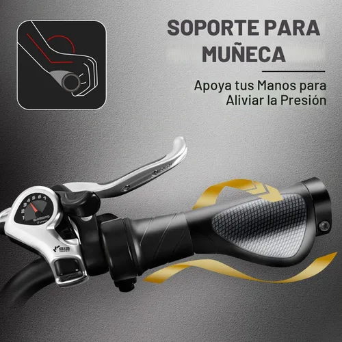 Vista 3 de Addmotor Agarres para manillar de bicicleta, protección de muñeca, textura suave, material de poliuretano, apto para manillar de bicicleta de 0.874