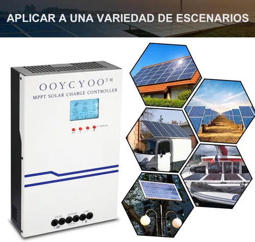 Vista 6 de Controlador de carga solar MPPT de 100 amperios 48 V, 36 V, 24 V, 12 V, auto, panel solar de entrada máxima de 150 V, panel solar de 100 A, potencia