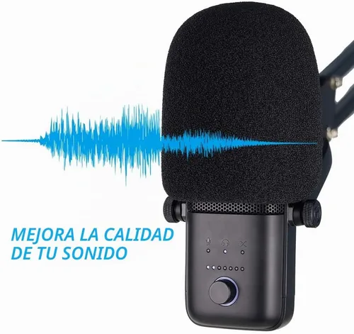 Vista 3 de Filtro de micrófono Pop – Funda de espuma para parabrisas compatible con Elgato Wave: 3 micrófonos de condensador USB premium para bloquear Plosives