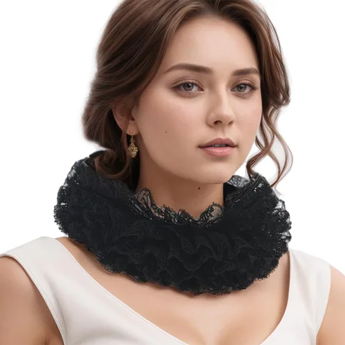 Vista 44 de BLESSUME 1 cuello de encaje renacentista con volantes