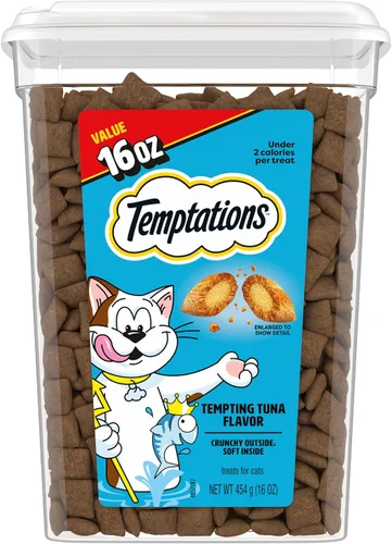 Vista 14 de TEMPTATIONS Classic Crunchy and Soft Cat Treats Sabor tentador para atún, 3 oz. Bolsa (paquete de 12)