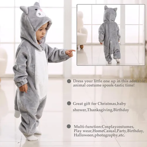 Vista 7 de TONWHAR Unisex-Baby Animal Onesie Costume Cartoon Animal Outfit Homewear Kids' One-Piece Rompers