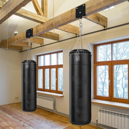Vista 2 de Soporte de suspensión de bolsa de boxeo resistente, soporte de suspensión de bolsa de 360°, rotación de 360°, gancho de vigas de madera