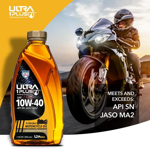 Vista 3 de 4T 10W-40 Aceite para motocicleta sintético completo API SN JASO MA2 - Aceite de motor 10W-40, 3 cuartos Engineered for optimum clutch performance