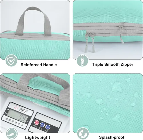Vista 4 de YYDSLEE Cubos de equipaje de compresión para viajes, bolsas organizadoras de maleta, juego de 7 bolsas de viaje expandibles, organizador