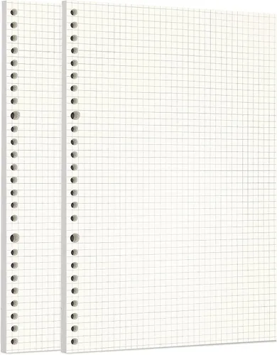 Vista 74 de Zelten 1 paquete A5 de 80 hojas/160 páginas 4 en 1 rayado cuadrado punteado en blanco hojas sueltas perforadas papel de repuesto de papel
