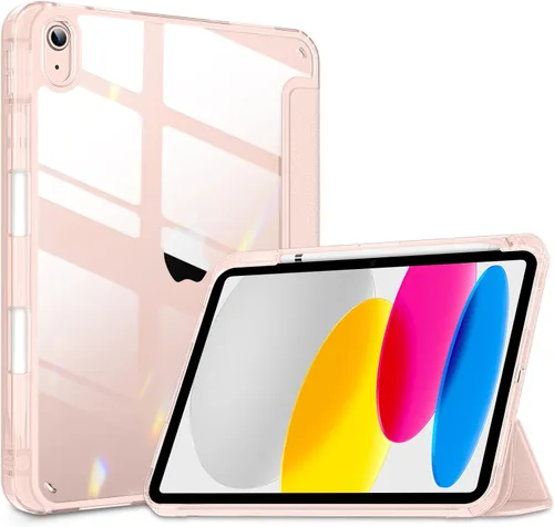 Vista 13 de DTTOCASE - Funda para iPad de 10.ª generación de 2022, 10.9”, reverso transparente y marco de poliuretano termoplástico antigolpes