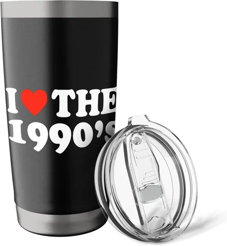 Vista 5 de I Love The 1990's - Funny Retro Nostalgia Nineties Statement Stainless Steel Insulated Tumbler