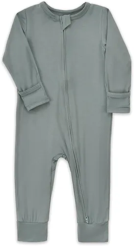 Vista 2 de Aablexema Pijama sin pies con cremallera y mitón, rayón de bambú, pijama de manga larga para bebé