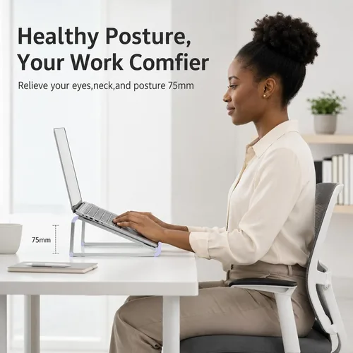 Vista 6 de Portable Laptop Stand for Desk Foldable Aluminum Laptop Riser